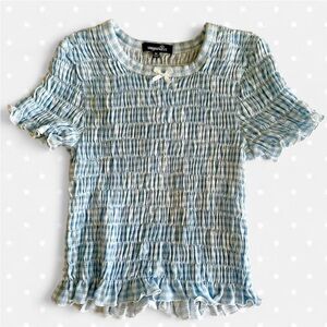 smocked gingham top